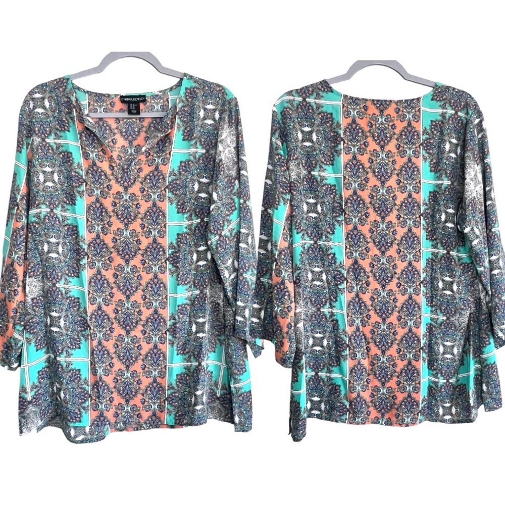 Cynthia Rowley Print Tunic Top size XL
